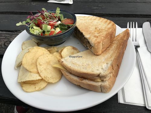 Veggie haggis sandwich  at The River Bothy in Berriedale