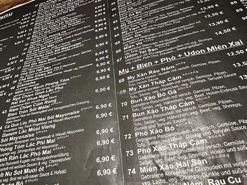menu  at Vegan 1983 in Erfurt
