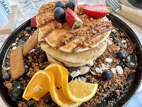 chicolate & lotus pancake (vegan)  at Endless in Leipzig