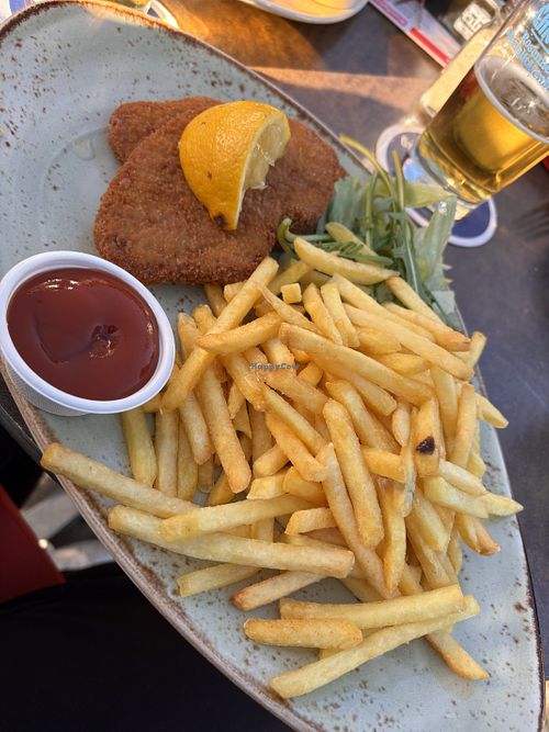 Vegan not Wiener schnitzel  at Cafe Extrablatt in Freiburg