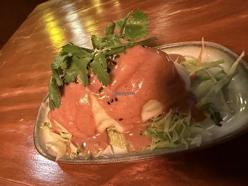 dumpling w/ salad inside  at Bay Vegan in Halle