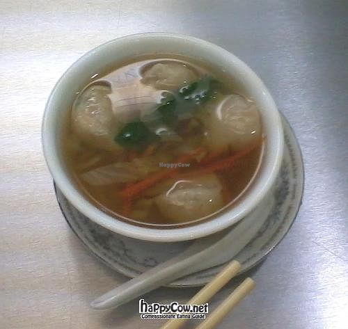 Wonton soup at Good Fortune Vegetarian House in Calgary