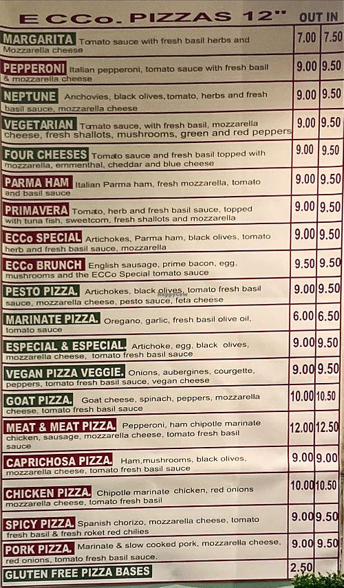   at ECCo PIZZA in London