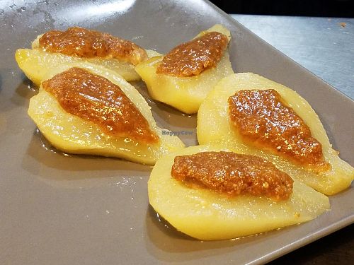 Dessert pear at Macrobiotic Zen in Barcelona