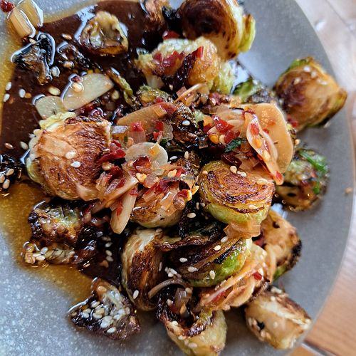 Sprouts with chilli, black bean and sesame at Ox and Finch in Glasgow