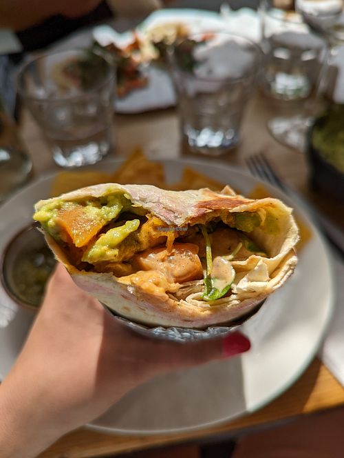 Vegan breakfast burrito, so yummy!! at Black Sheep in Bellingham