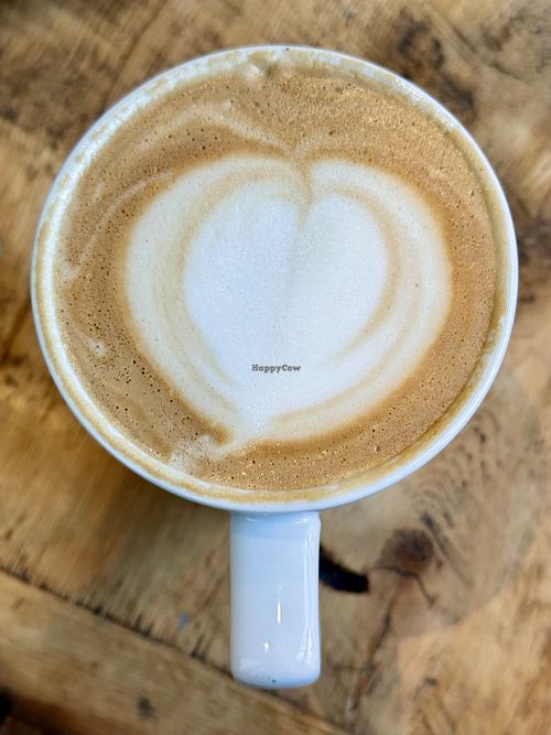 Hazelnut latte made with soy milk  at Caffè Nero in Somerville