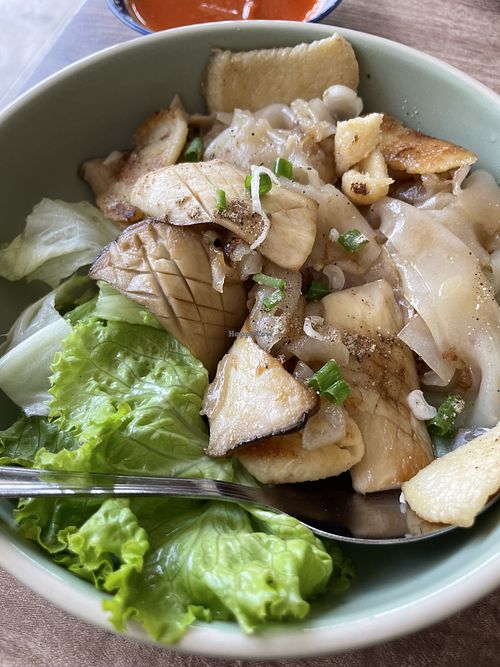 Pad see ew with mushroom   at Green Dining in Hua Hin