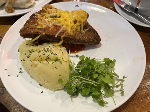 Vegan kotlet tower mash  at Mamuska in South East London