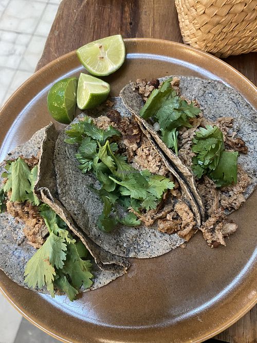 Tres Tacos de Saudero con Cilantro 🌿   at Pali Pali Alameda in Mexico City