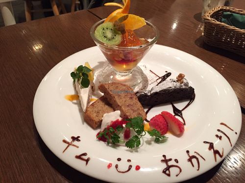 special surprise vegan dessert assortment at T's Restaurant in Tokyo
