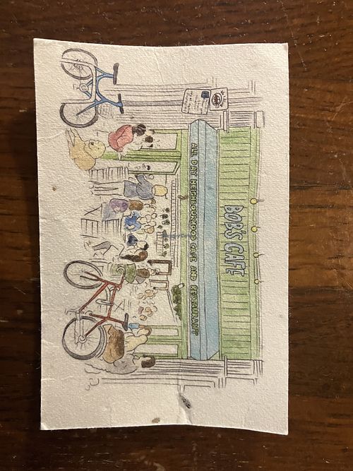 With flower seeds, just bury it  at Bob's Cafe in North West London