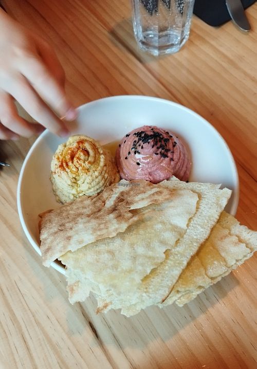 Hummus plate  at Nordest Cafè in Puigcerda