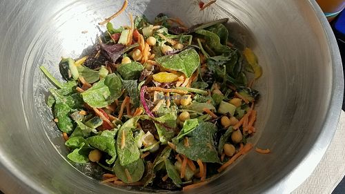 build your own salad with Thai peanut dressing at Greens Up - Main St in Santa Monica