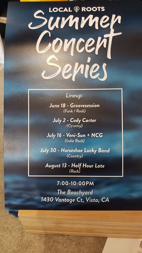 Come for a concert. at The Boochyard @ Local Roots in Vista