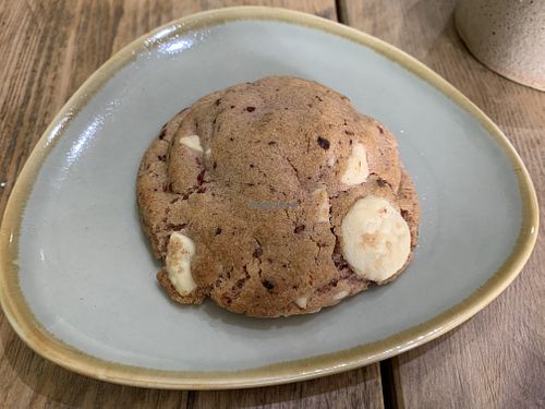 Raspberry and white chocolate cookie  at Zola's Bakery in Galashiels
