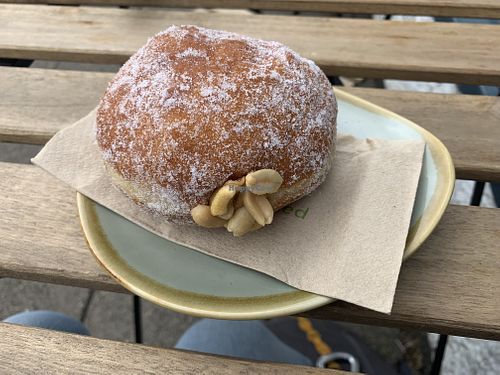 Peanut butter doughnut  at Zola's Bakery in Galashiels