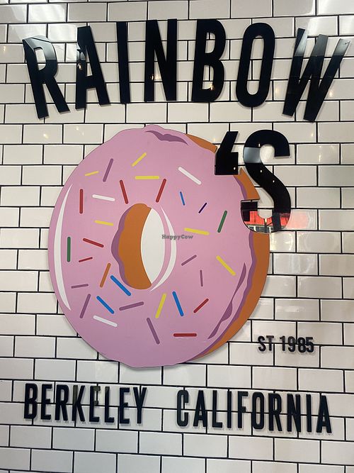 Cute Signage - EST 1985 WHOA! #Veganuary at Rainbow Donuts in Berkeley