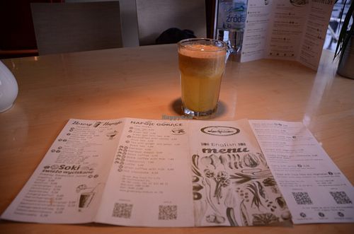 Other side of menu... with juice! at Green Way Food For Life in Lodz