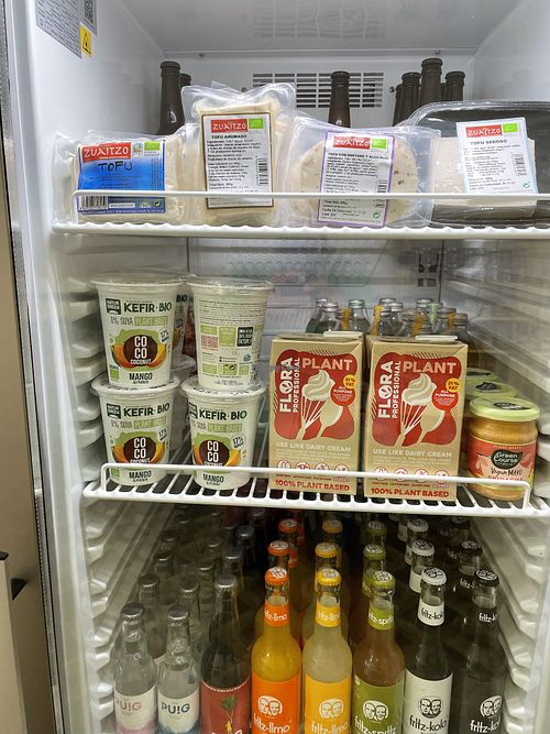 Entire fridge section  at Cigrons & Pèsols in Mallorca