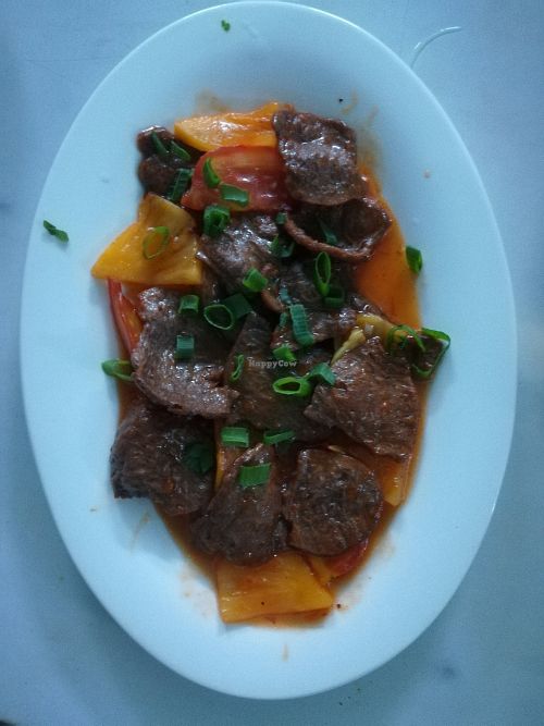 beef with pineapple chili and lemon grass  at Thanh Lieu in Hue