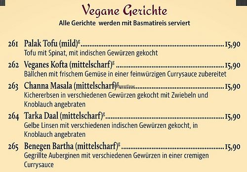 Teil der Speisekarte at Restaurant La Bieber in Offenbach