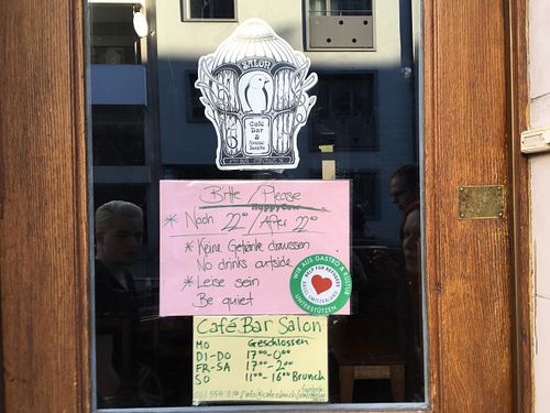 outside at Cafebar Salon in Basel