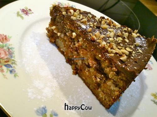 chocolate banana cake with haselnuts at Cafebar Salon in Basel