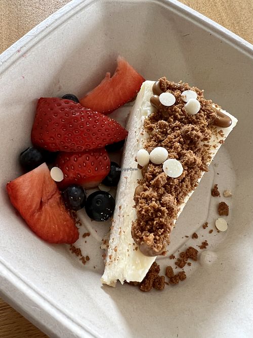 Vegan cheesecake with toppings   at Reddy's Marvellous Dessert Parlour in Aberdeen