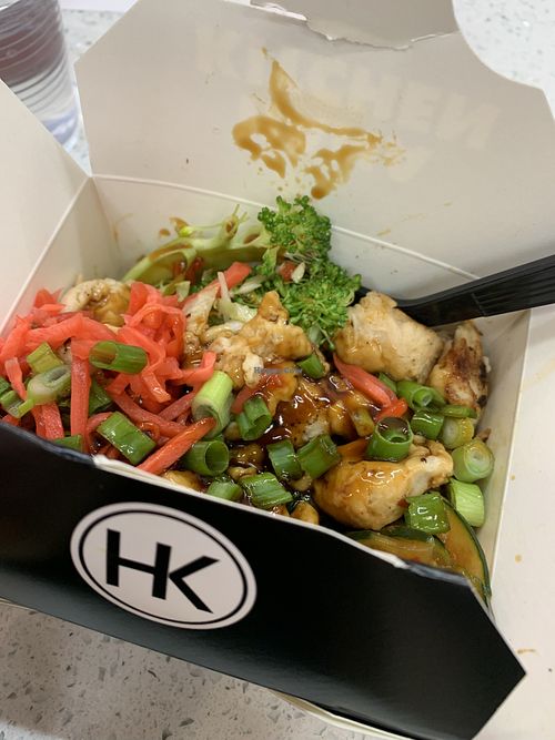 Vegan teriyaki chicken bowl  at Hana Kitchen  in Santa Barbara