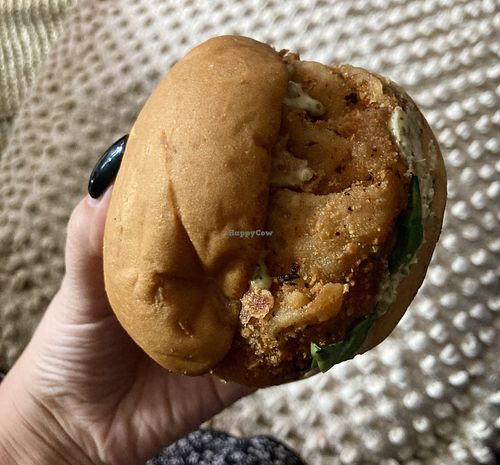 GF fried chicken burger   at The Vurger Co in Manchester