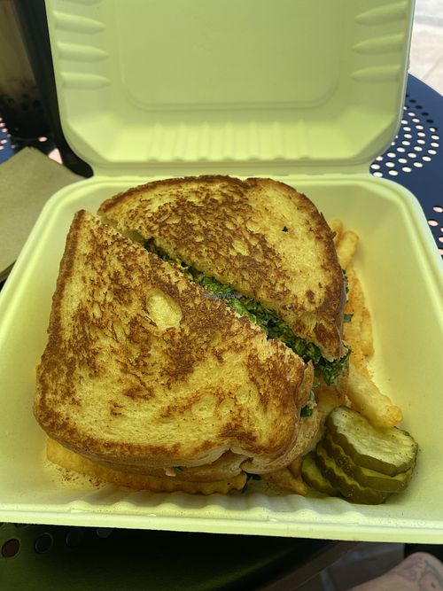 #2 sandwich w/o sauce w/pickles and fries  at Hot Chikn Love in Pomona