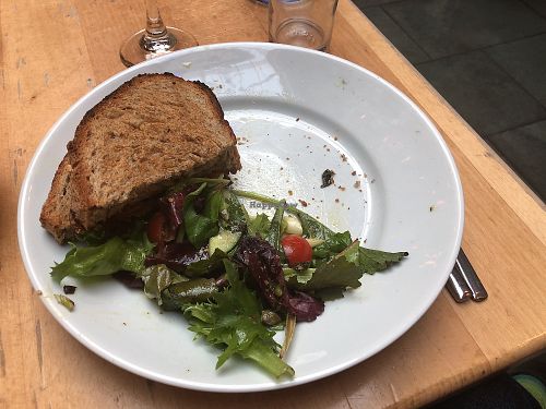One-half (literally) of the massive Reuben sandwich/salad order at CCA. at Saramago Cafe Bar in Glasgow