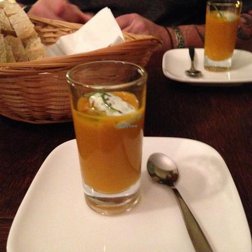 pumpkin amuse booch at Marits Eetkamer in Amsterdam