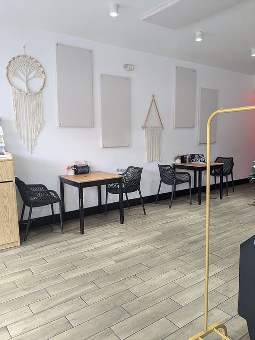 Seating at Stephanie's Vegan Bakery + Cafe in Fort Lauderdale