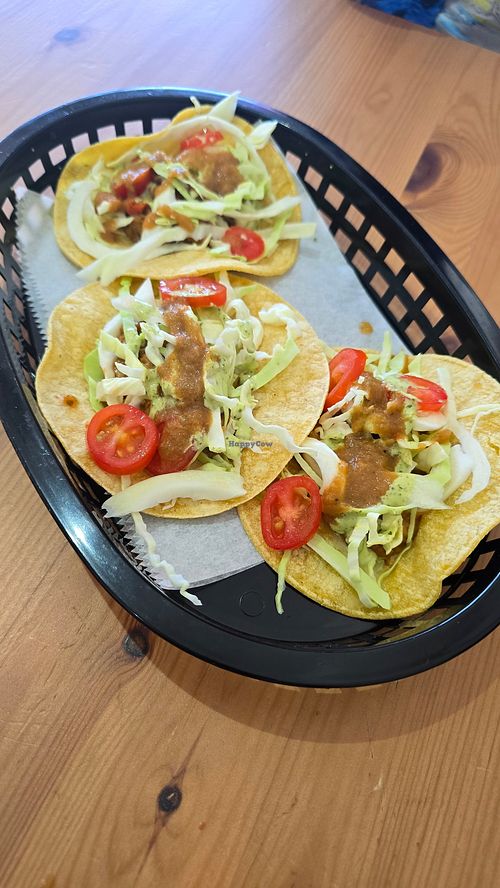 Street beef tacos at Stephanie's Vegan Bakery + Cafe in Fort Lauderdale