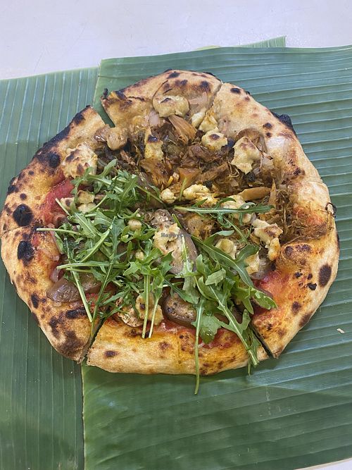 Vegan cheese pizza. Half / half mixed topping   at Yesterday Tomorrow 365 - ต่ะวาวันพูก in Bangkok