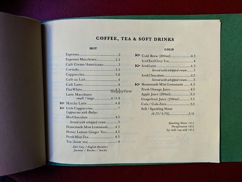 Menu page at House Of Small Wonder at House of Small Wonder in Berlin