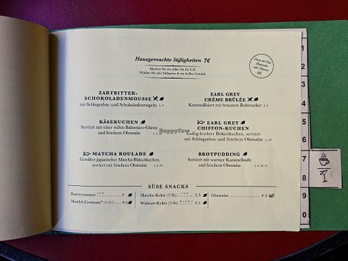 Menu page at House Of Small Wonder at House of Small Wonder in Berlin