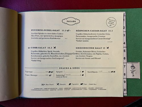 Menu page at House Of Small Wonder at House of Small Wonder in Berlin