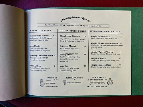 Menu page at House Of Small Wonder at House of Small Wonder in Berlin