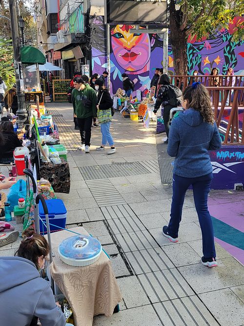 Location of vendors outside Catholic Metro at Mercadito Ambulante Vegam in Santiago