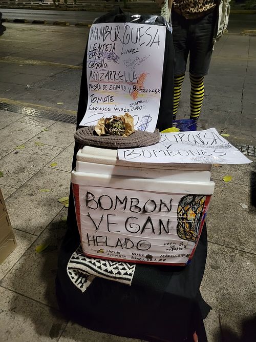 Vendor at Mercadito Ambulante Vegam in Santiago