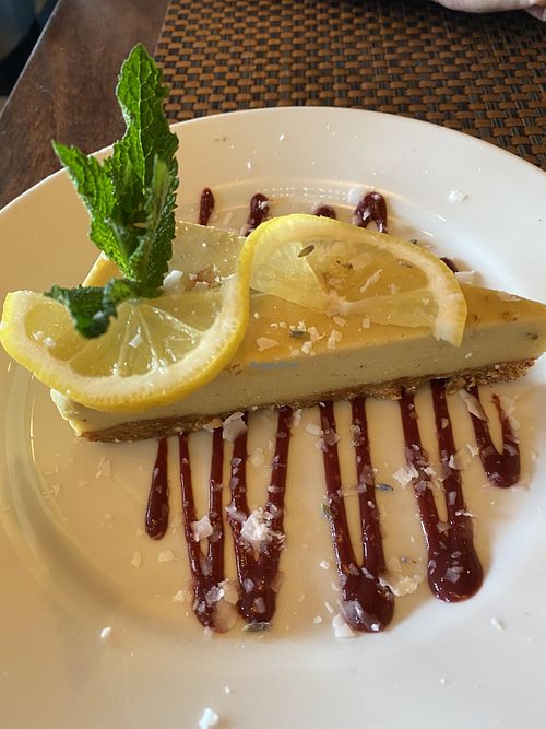 Vegan lemon lavender cheesecake  at G-Zen in Branford