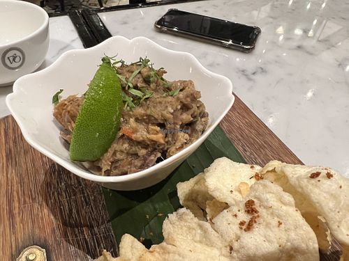 This brinjal dip, has lots of cumin but too salty   at SIN - Violet Oon - Jewel in East Singapore