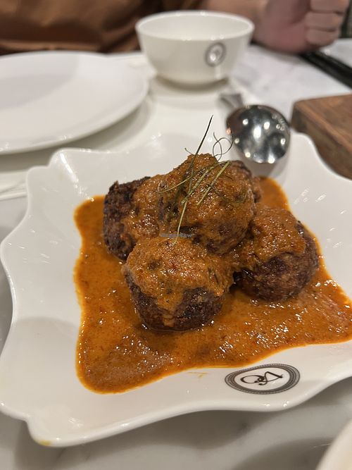 Rendang with walnut cheese balls  at SIN - Violet Oon - Jewel in East Singapore