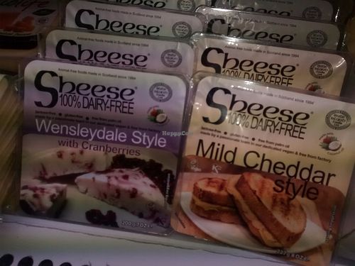 Scotland-produced vegan cheese, 'Sheese' at Quality Vitamins and Herbs in Glasgow