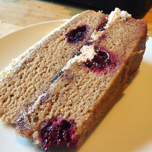 chai and blackberry cake  at Roots  Fruits and Flowers - Great Western in Glasgow