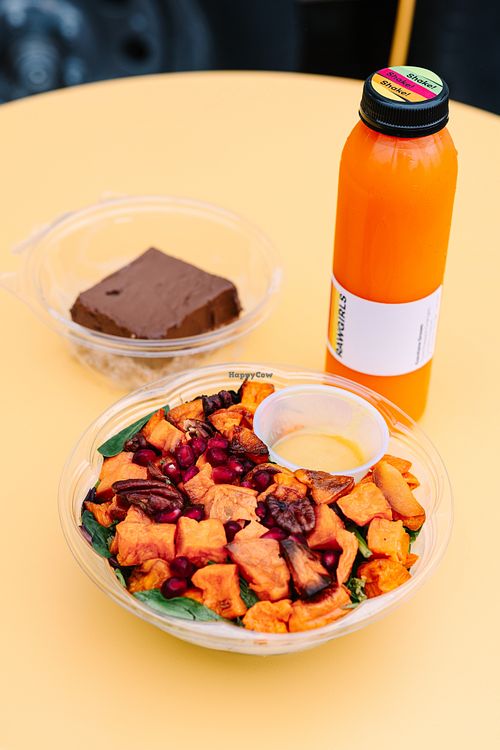 Sweet potato Salad, carotene dream, and chocolate tart, are out of this world good! at RAWGIRLS East Memphis Food Truck in Memphis