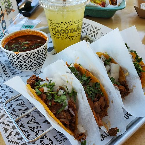Birria Tacos, Pineapple Agua Freasca at Tacotarian - Blue Diamond Rd in Las Vegas